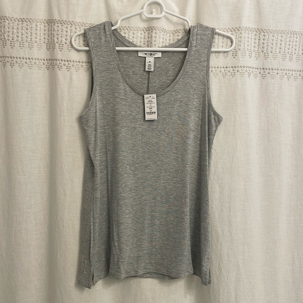 NWT White House Black Market Scoop Foundation Tank - Size XS - Gray